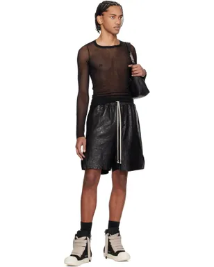 Rick Owens Temple ボクサー レザーショートパンツ - サムネイル4