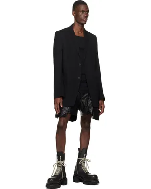Rick Owens Temple Stefan レザー カーゴショートパンツ - サムネイル4