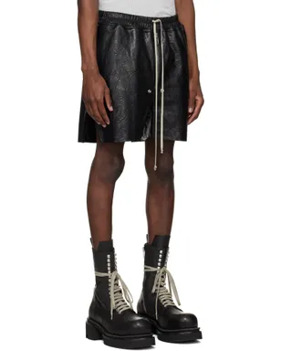 Rick Owens Temple Bela Boxers レザーショートパンツ - サムネイル2