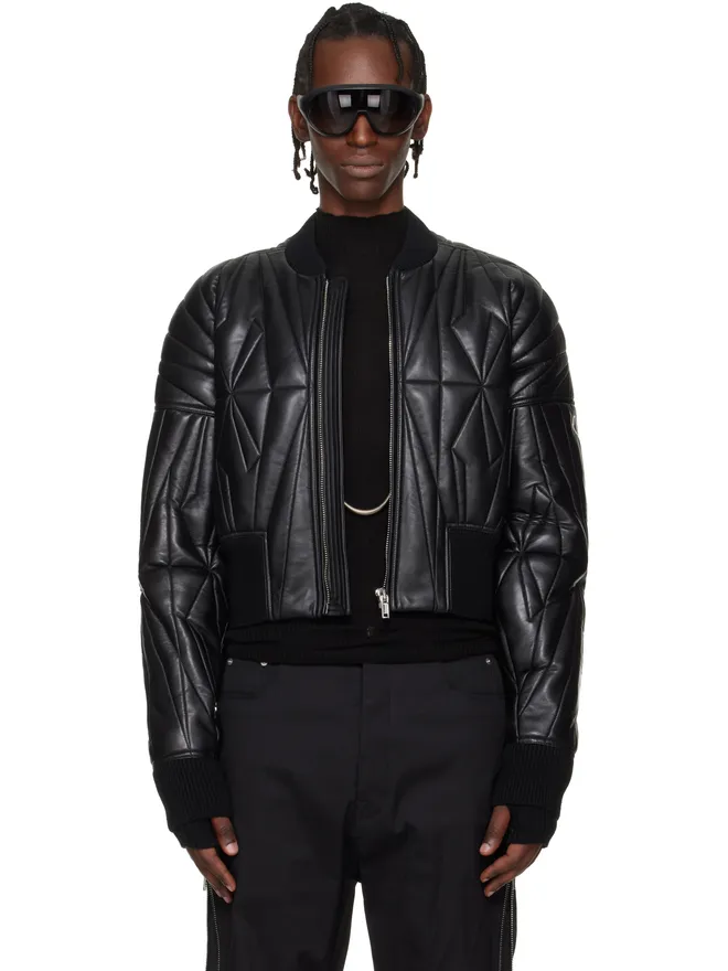 Rick Owens Rick Owens Moncler + Rick Owens Geocamo クロップド フライトジャケットの商品画像