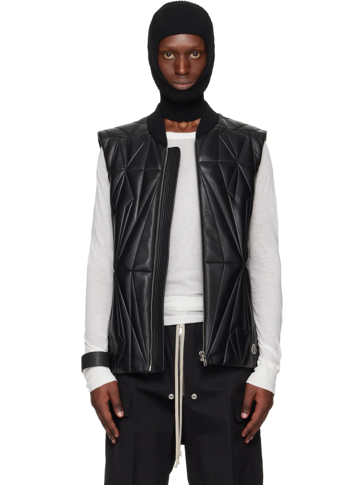 Rick Owens Moncler + Rick Owens Geocamo Flight レザー ベスト - 画像1