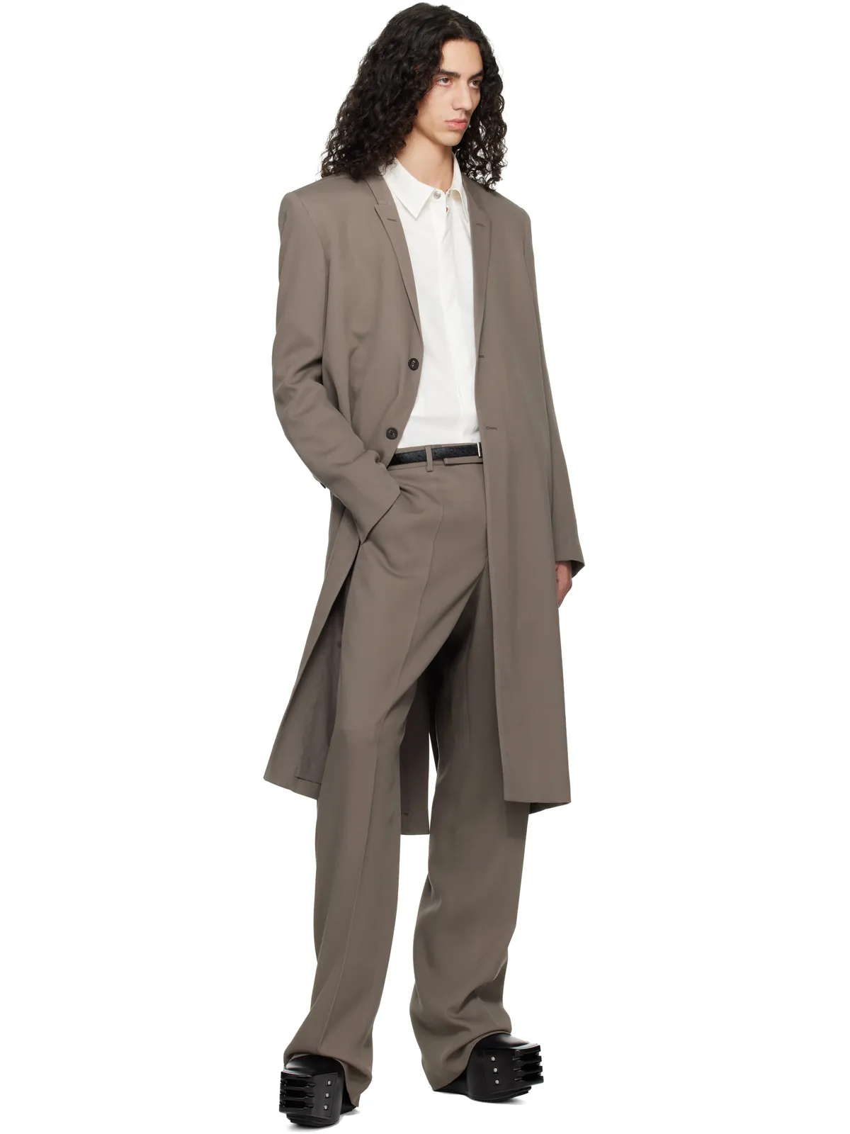 Rick Owens Temple Twisted Wool Concordian コート - 画像4