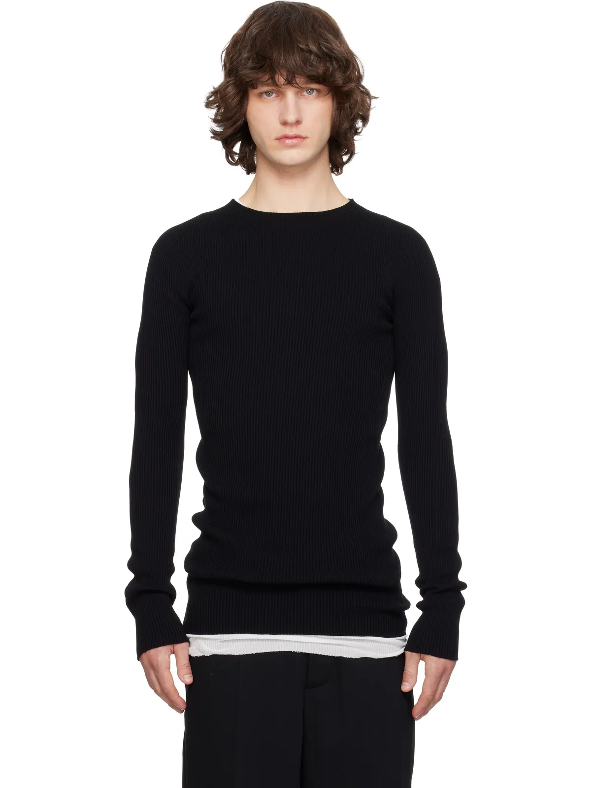 Rick Owens Temple リブ ラウンドネック セーター - 画像1
