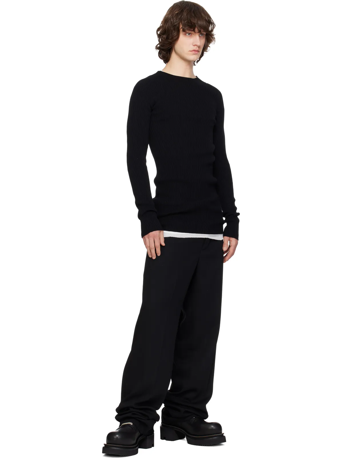 Rick Owens Temple リブ ラウンドネック セーター - 画像4