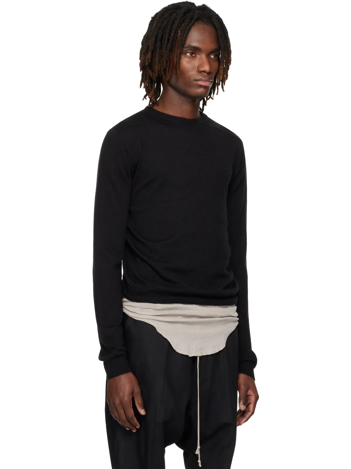Rick Owens Temple Rasato Knit Cropped Biker セーター - 画像2