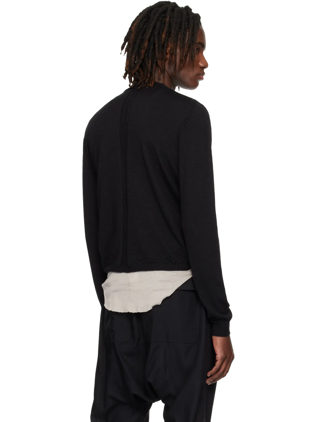 Rick Owens Temple Rasato Knit Cropped Biker セーター - 画像3