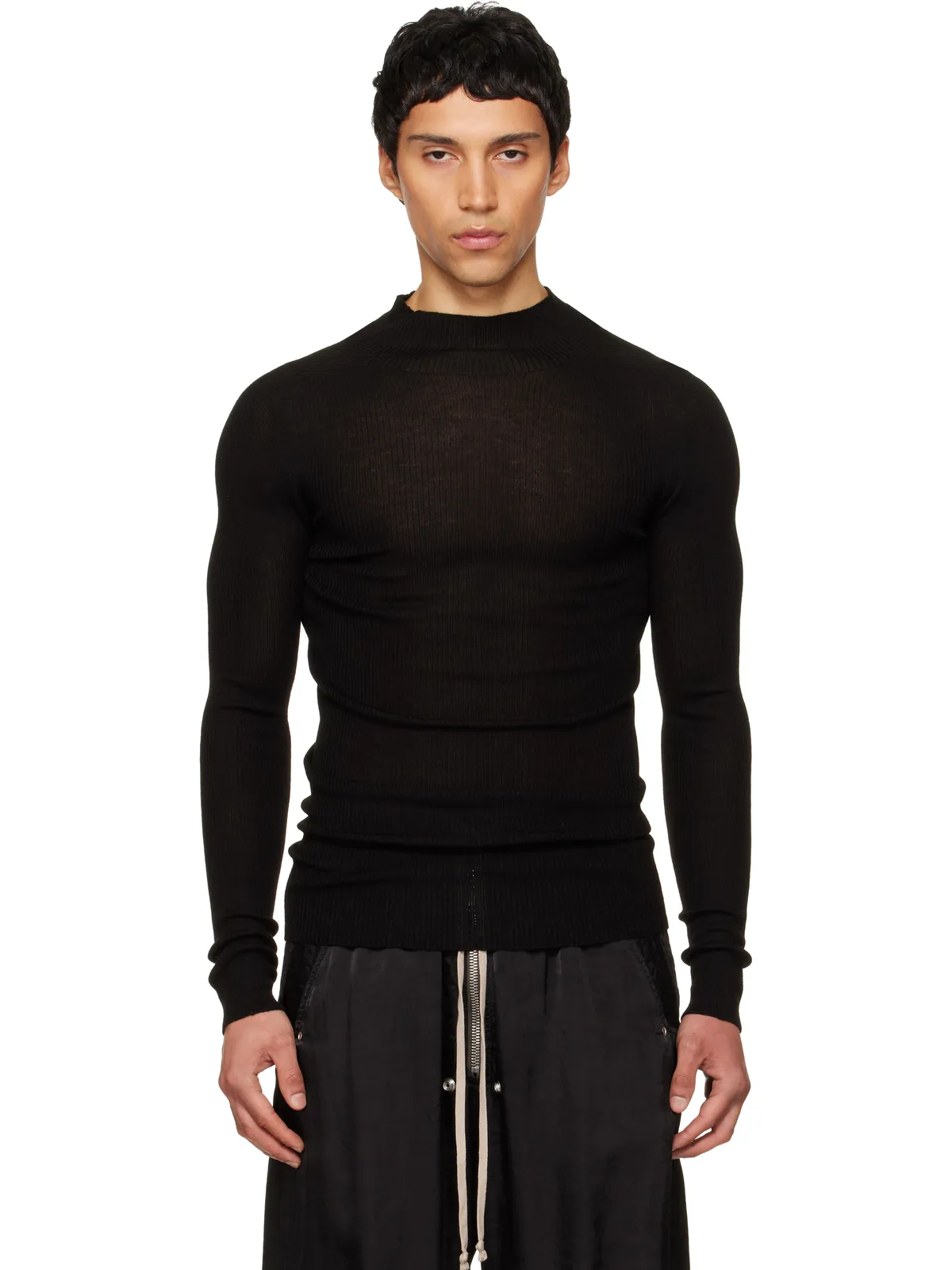 Rick Owens Temple Ribbed Tabard タートルネック - 画像1