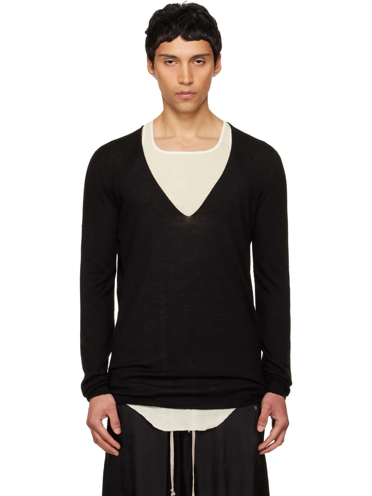 Rick Owens Temple Oversized Extreme V-Neck セーター - 画像1