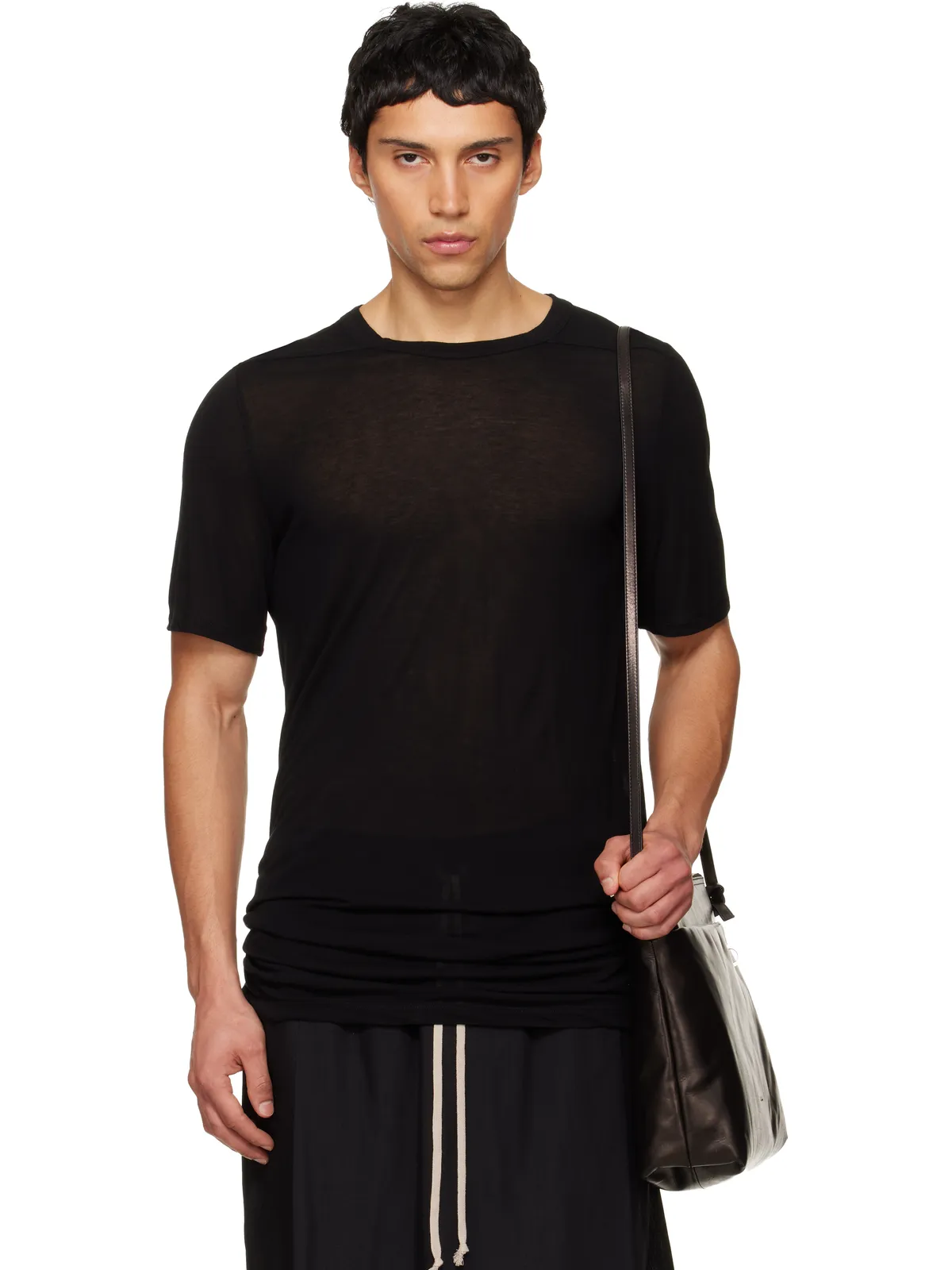 Rick Owens Temple Level シルク Tシャツ - 画像1