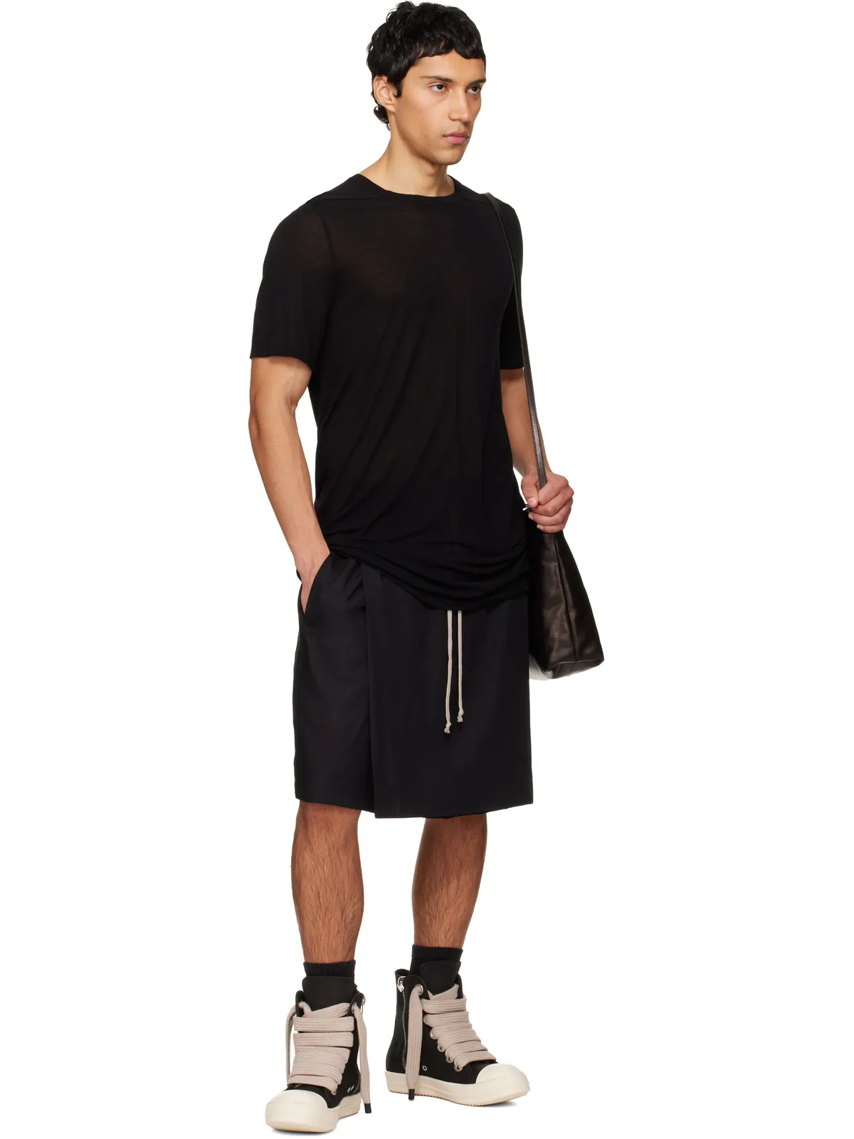 Rick Owens Temple Level シルク Tシャツ - 画像4