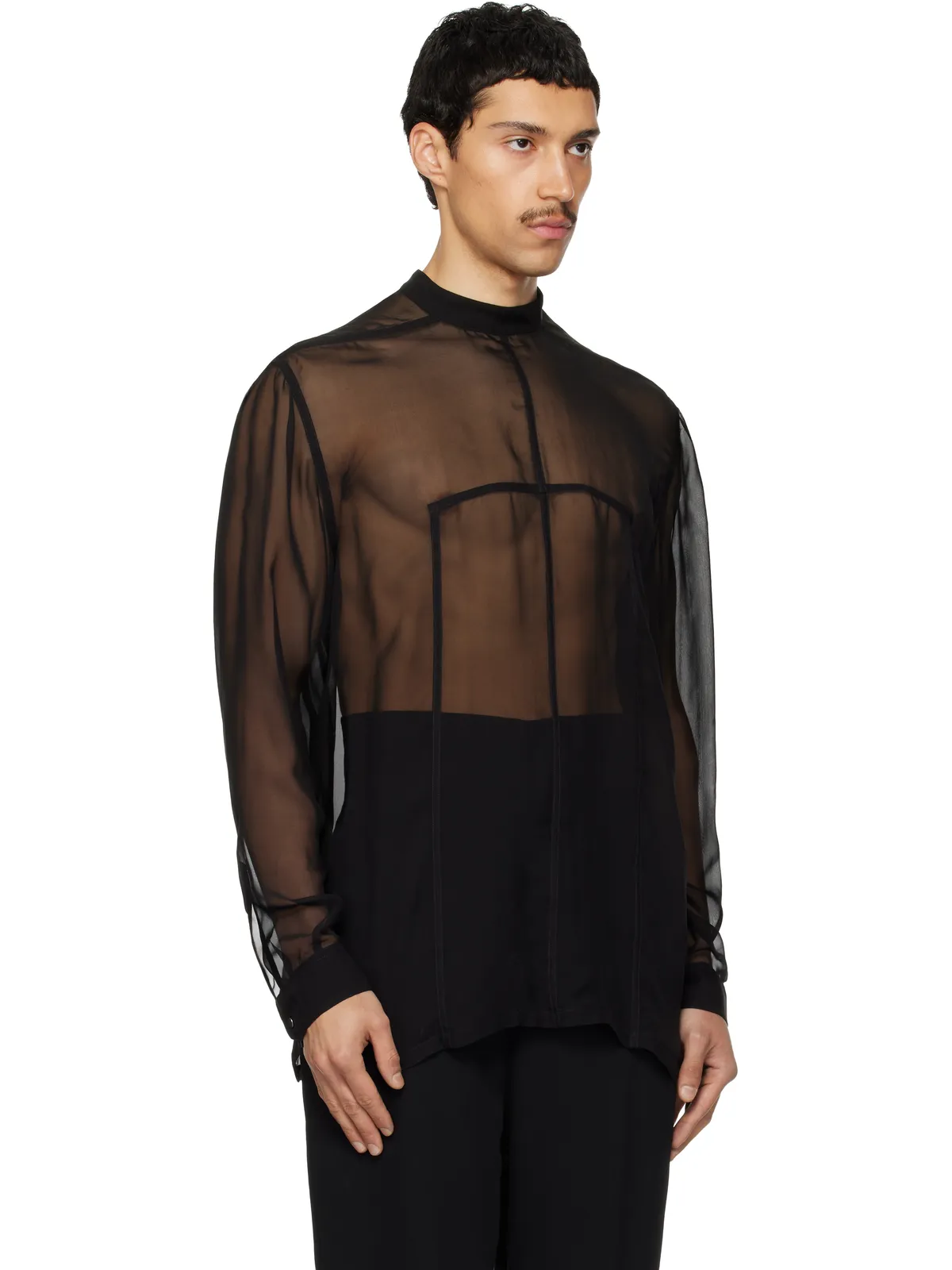 Rick Owens Temple Silk Chiffon Fork Shield トップス - 画像2