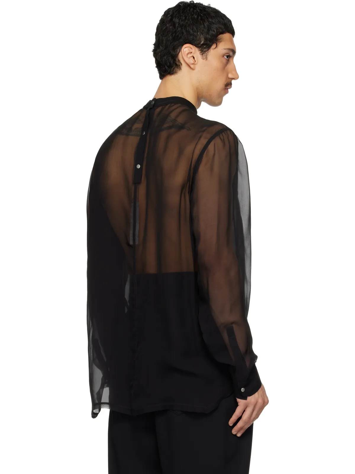 Rick Owens Temple Silk Chiffon Fork Shield トップス - 画像3