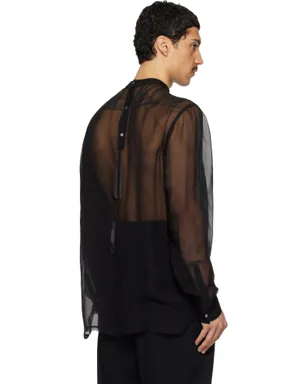 Rick Owens Temple Silk Chiffon Fork Shield トップス - サムネイル3