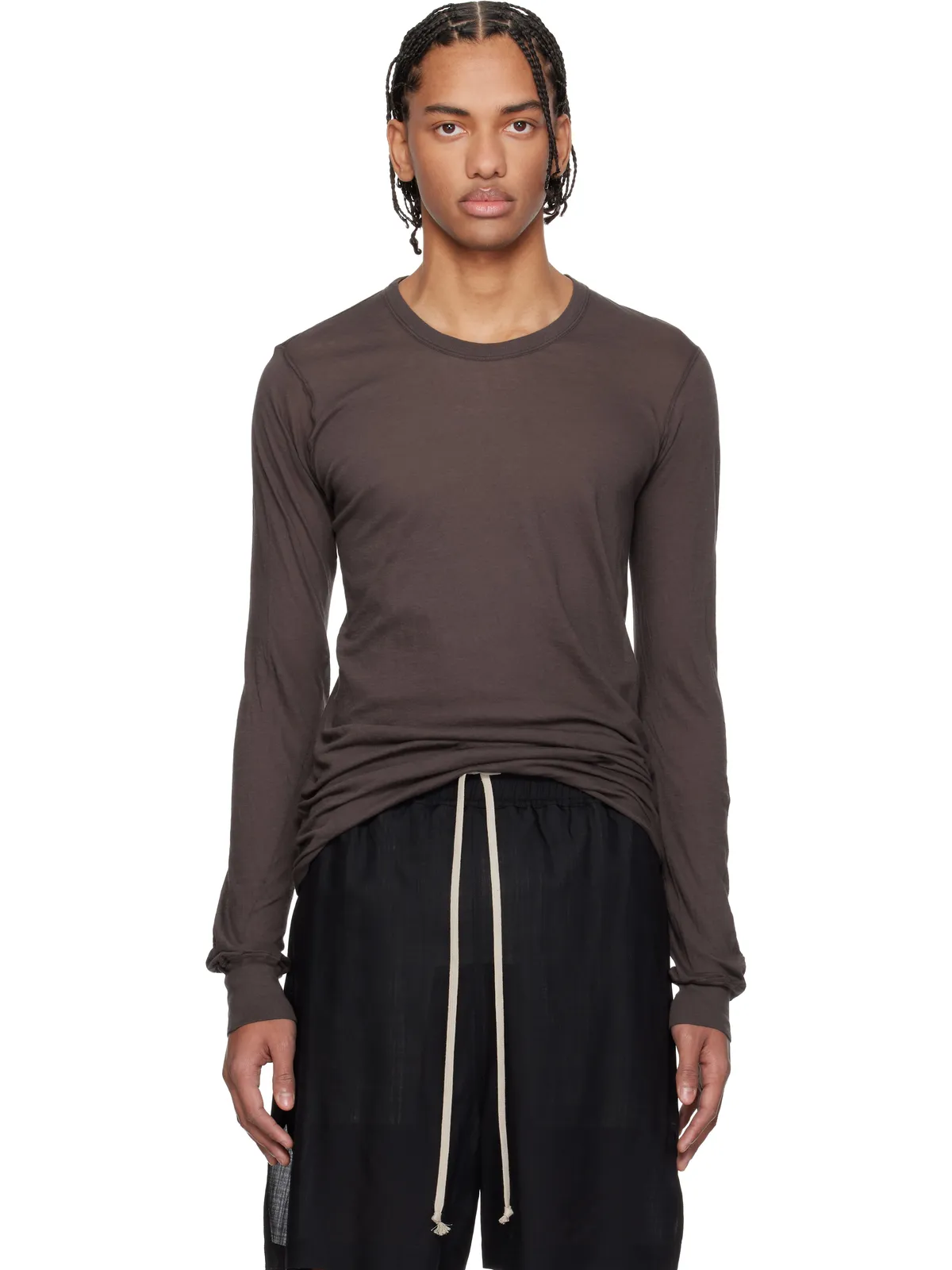 Rick Owens Temple Basic 長袖Tシャツ - 画像1