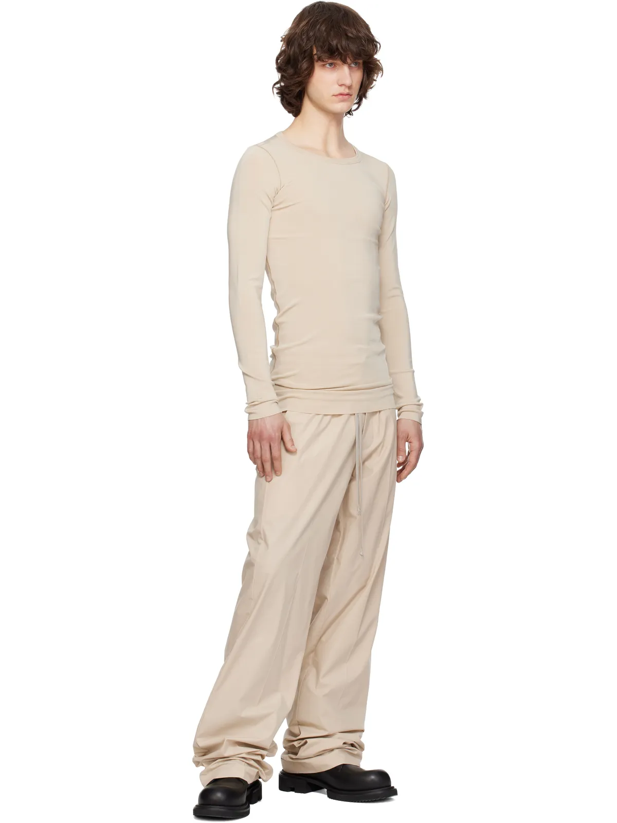 Rick Owens Temple Rib LS Tシャツ - 画像4