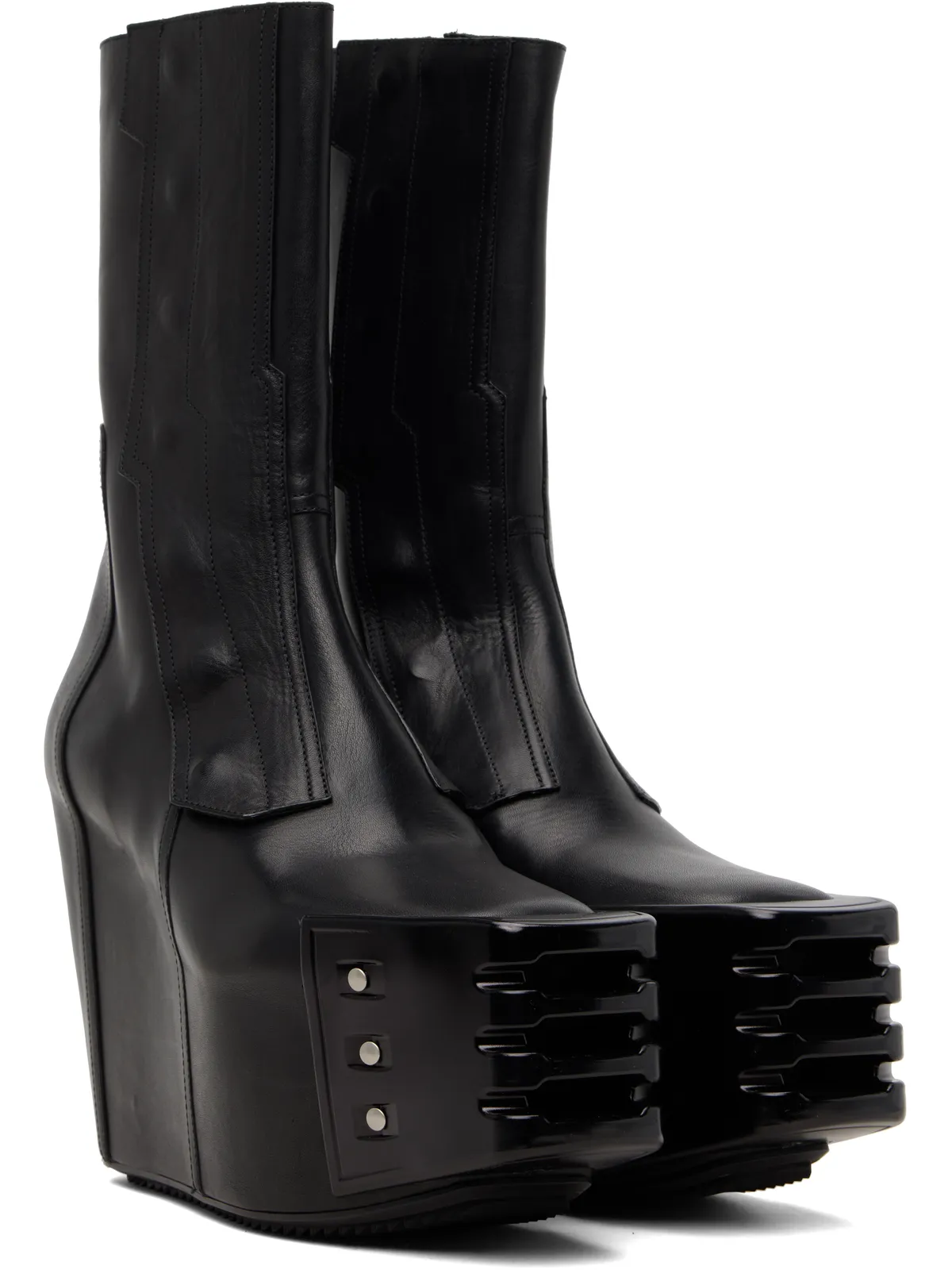 Rick Owens Temple Grilled Moto ウェッジブーツ - 画像4