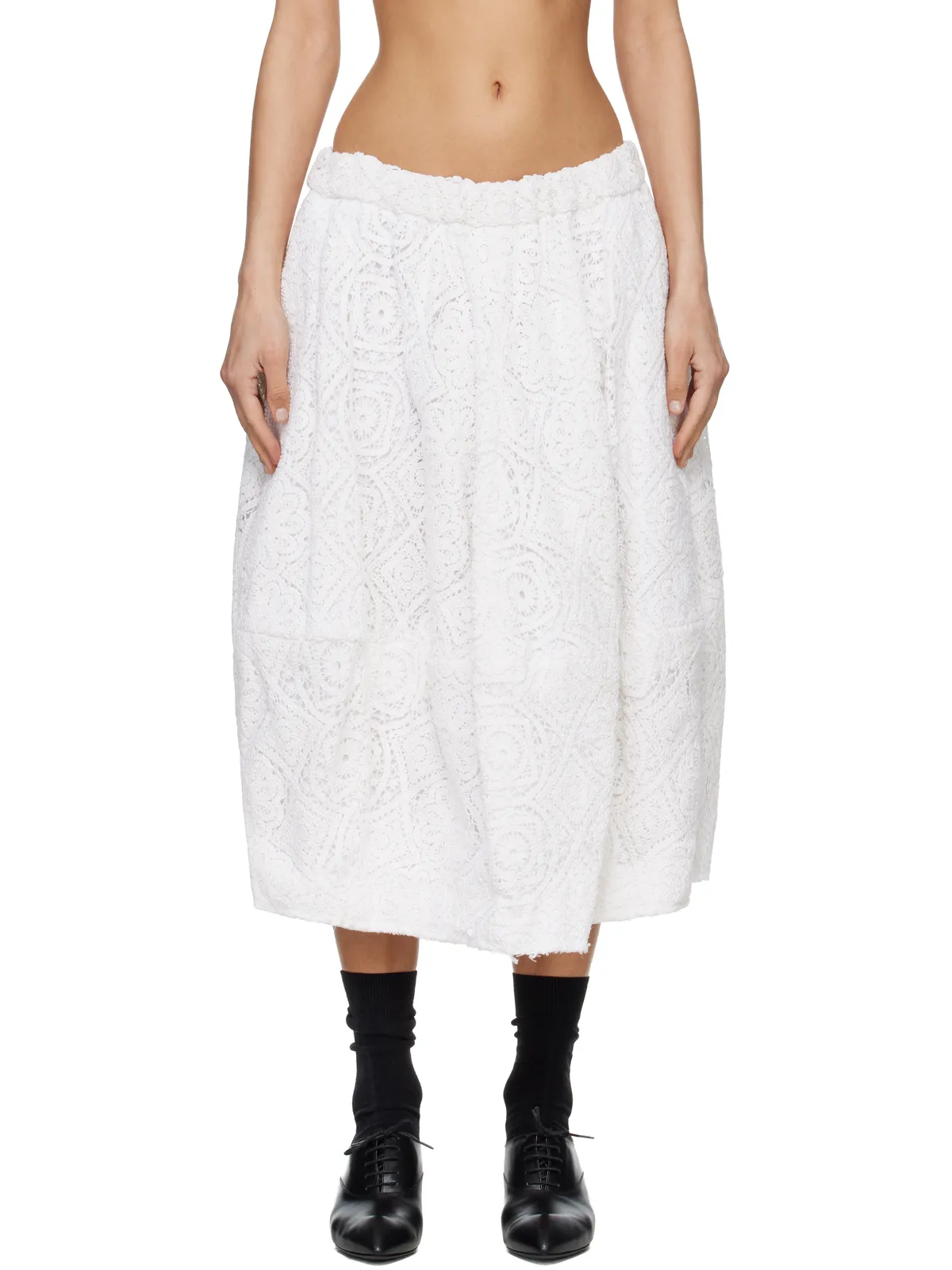 Comme des Garçons Cotton Chemical Lace Garment Treated ミディアムスカート - 画像1