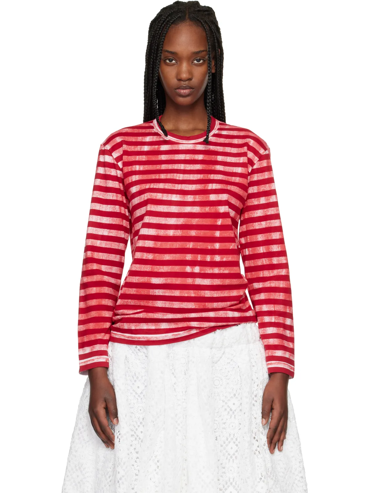 Comme des Garçons Cotton Jersey Stripe Garment Treated Tシャツ - 画像1