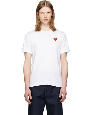 COMME des GARÇONS PLAY 'Red Heart Emblem' Tシャツ - サムネイル1