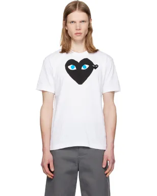 COMME des GARÇONS PLAY 'Black Emblem Black Heart' Tシャツ - サムネイル1
