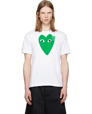 COMME des GARÇONS PLAY 'Green Emblem Green Heart' Tシャツ - サムネイル1