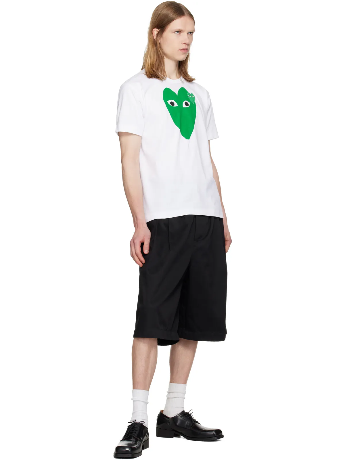 COMME des GARÇONS PLAY 'Green Emblem Green Heart' Tシャツ - 画像4