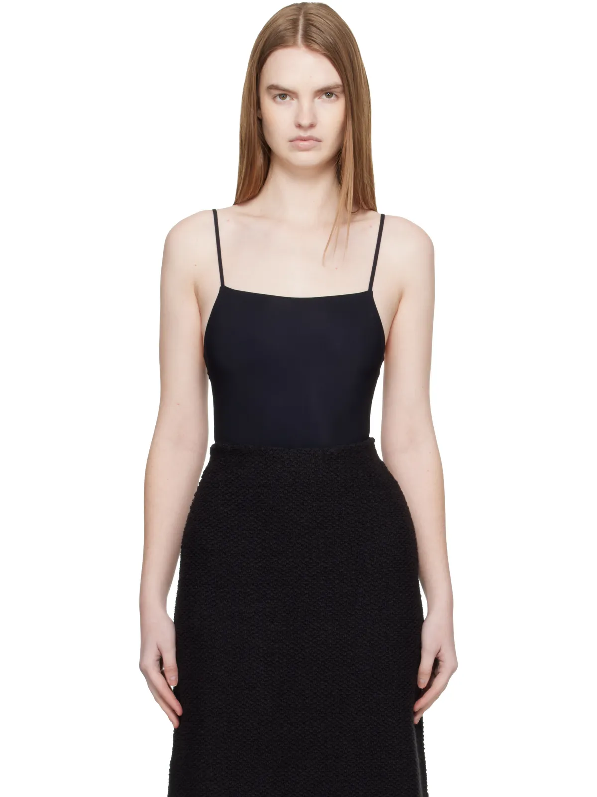 Jil Sander スパゲッティストラップ ボディスーツ - 画像1