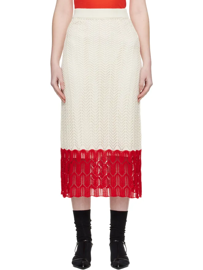 Jil Sander Jil Sander Bicolor レース ミディアムスカートの商品画像