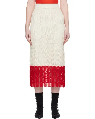 Jil Sander Bicolor レース ミディアムスカート - サムネイル1