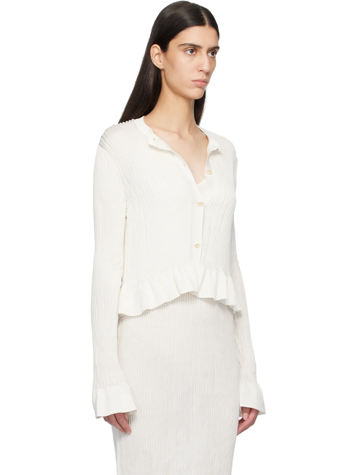 Jil Sander Long Sleeves Frill Detail カーディガン - 画像2