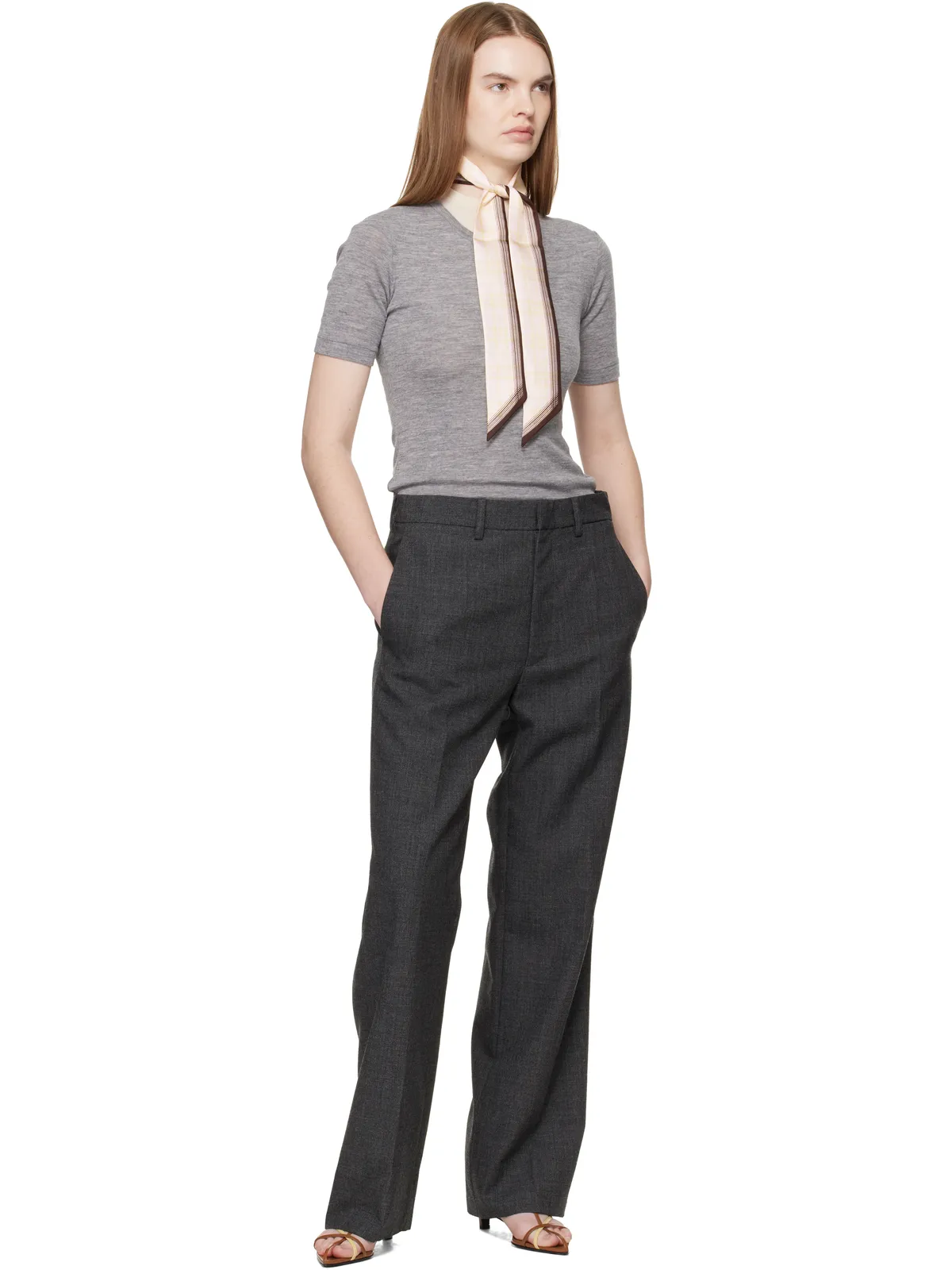 Jil Sander Twilly チェック スカーフタイ - 画像2
