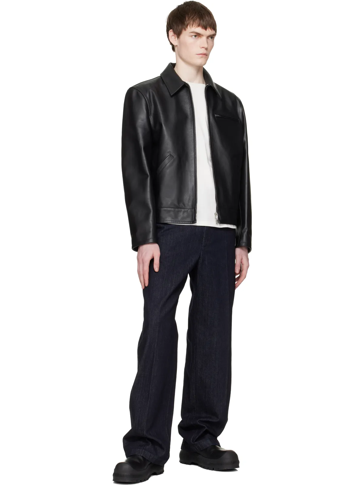 Jil Sander ブルゾン レザージャケット - 画像4