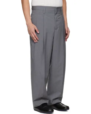 Jil Sander タック バージンウール トラウザーズ - サムネイル2
