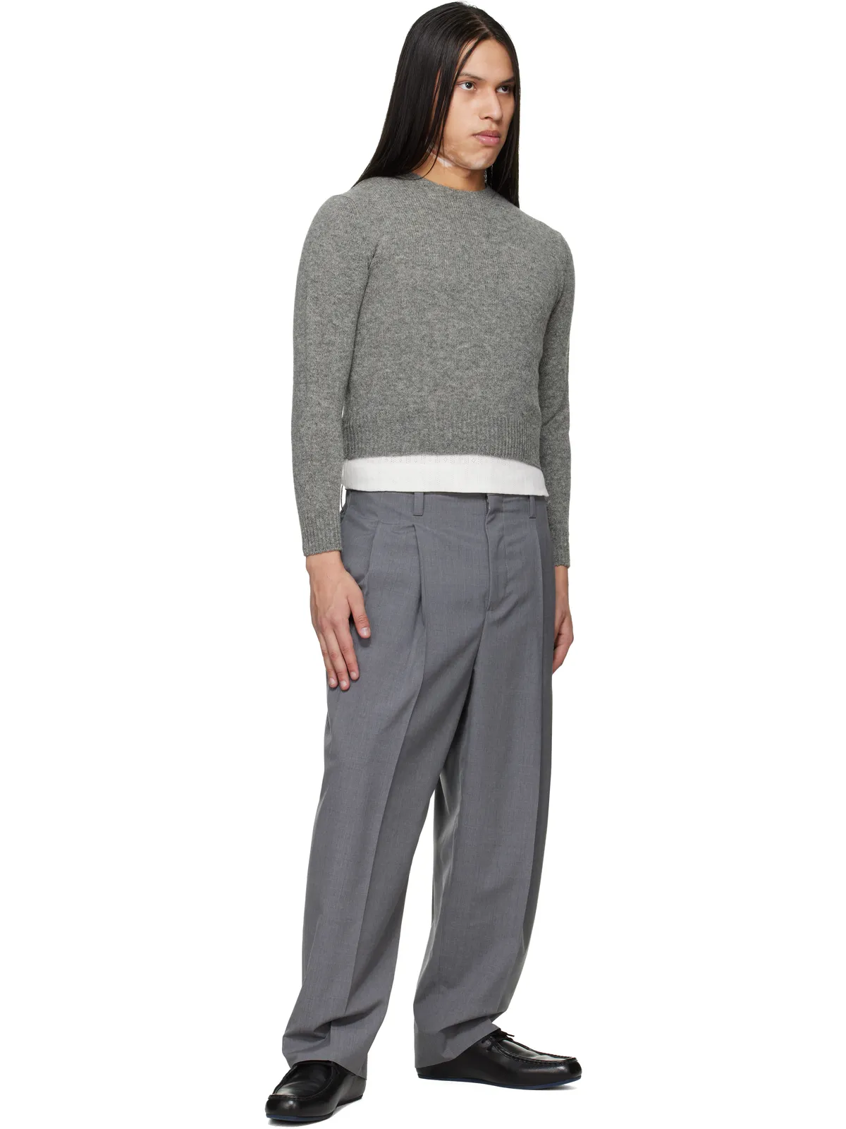 Jil Sander タック バージンウール トラウザーズ - 画像4