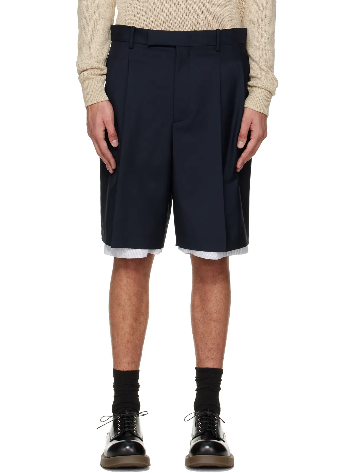 Jil Sander ウールキャンバス ショートパンツ - 画像1
