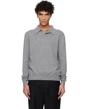 Jil Sander ライトウェイト ウール ニットポロシャツ - サムネイル1
