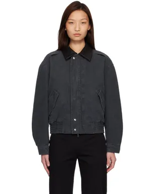 COOR Leather Collar Washed Cationized ボンバージャケット - サムネイル1