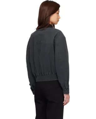 COOR Leather Collar Washed Cationized ボンバージャケット - サムネイル3