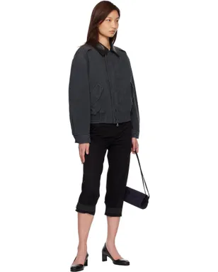 COOR Leather Collar Washed Cationized ボンバージャケット - サムネイル4