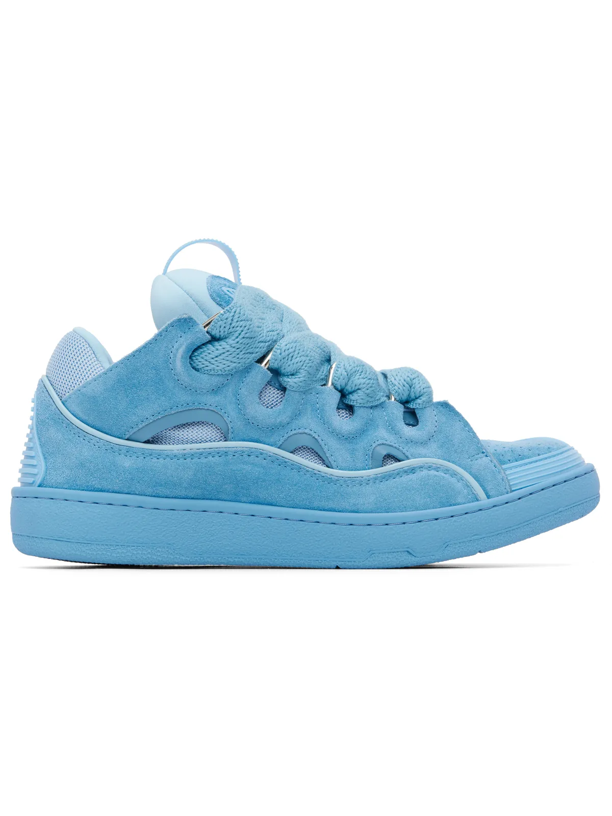 Lanvin Curb モノクロ スエード スニーカー - 画像1