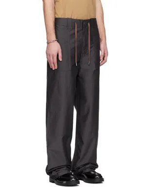 Lanvin グレー シャンブレー ワイドレッグ カーゴパンツ - サムネイル2