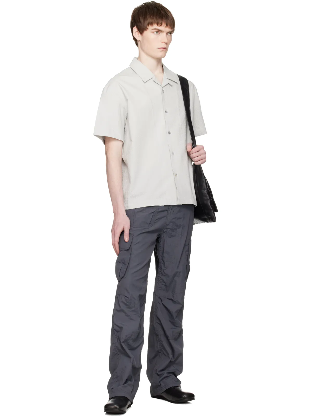 COOR グレー Multi-Pocket Stitch Pointed カーゴパンツ - 画像4