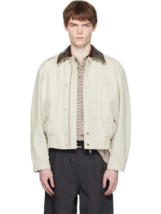 COOR COOR Leather Collar Washed Cationized ボンバージャケットの商品画像