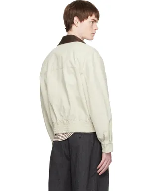 COOR Leather Collar Washed Cationized ボンバージャケット - サムネイル3