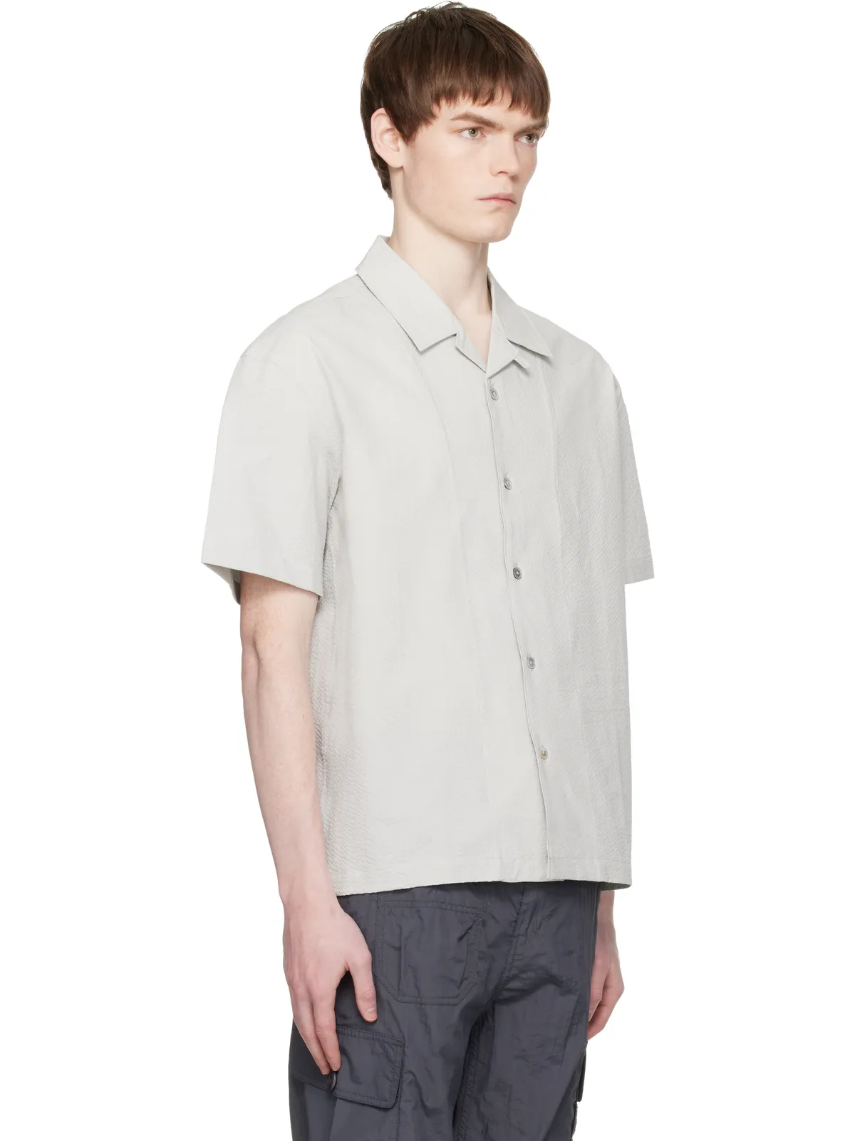 COOR Panel Line Camp Collar Half シャツ - 画像2