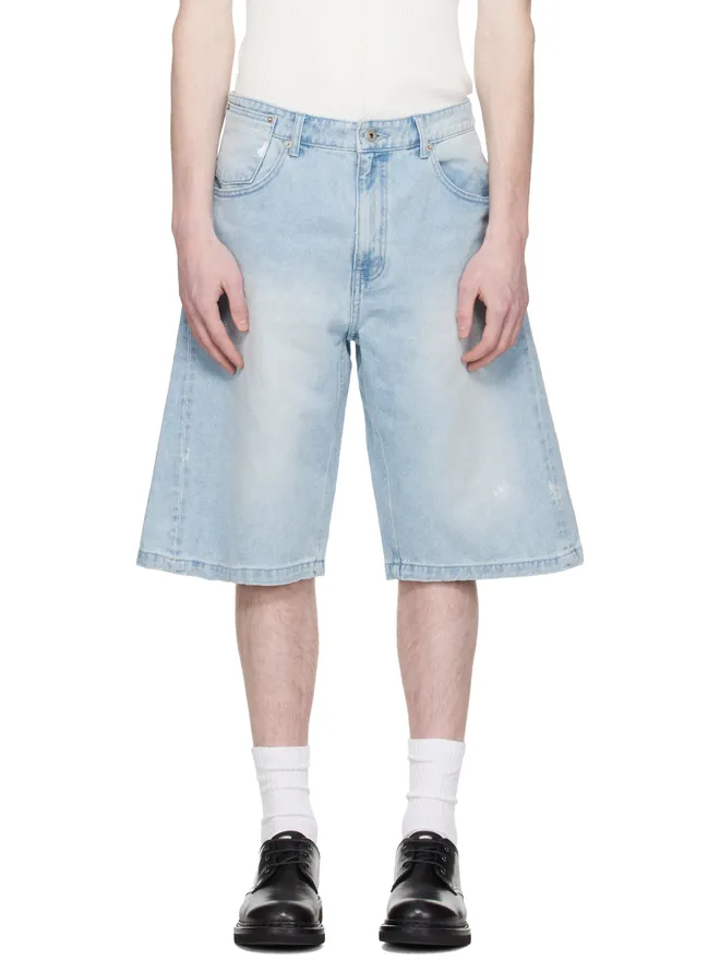 COOR COOR Painted Washed デニム バミューダショーツの商品画像