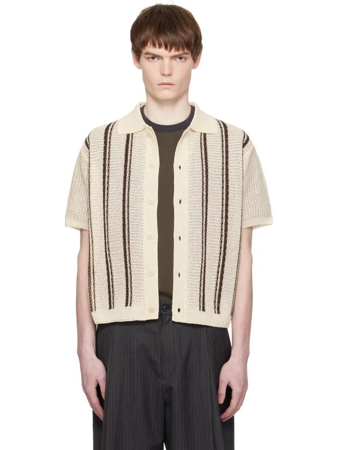 COOR COOR Double Pin Striped Half Cardigan シャツの商品画像