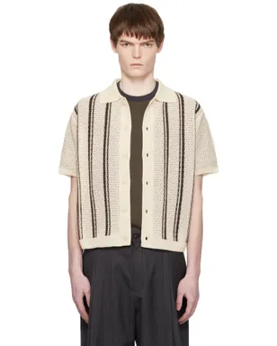 COOR Double Pin Striped Half Cardigan シャツ - サムネイル1