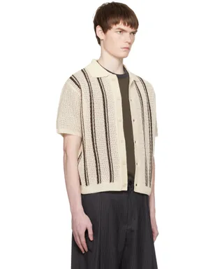COOR Double Pin Striped Half Cardigan シャツ - サムネイル2