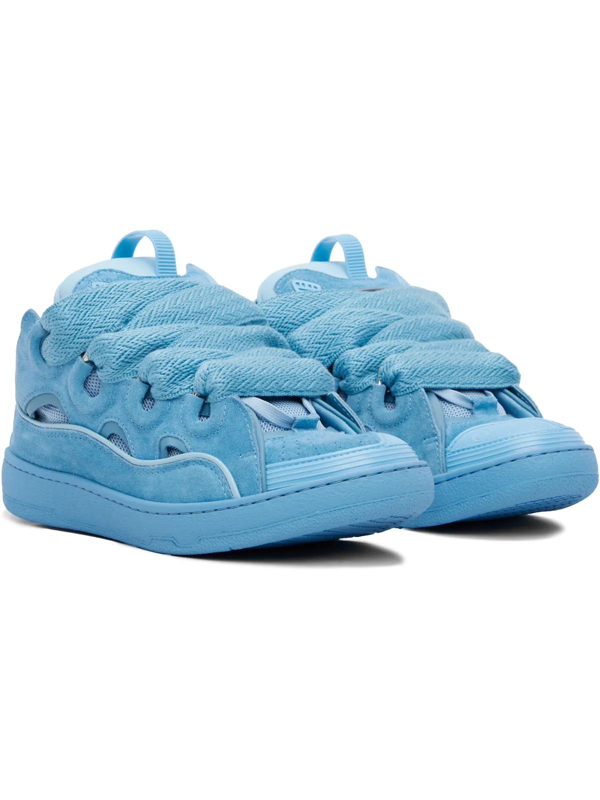 Lanvin Curb モノクロ スエード スニーカー - 画像4